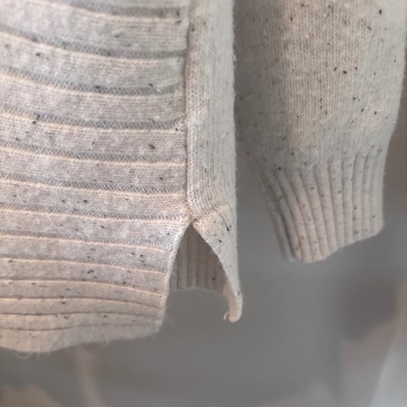 Tahari V-Neck Donegal Ribbed Knit Sweater Cream XL - Picture 5 of 5